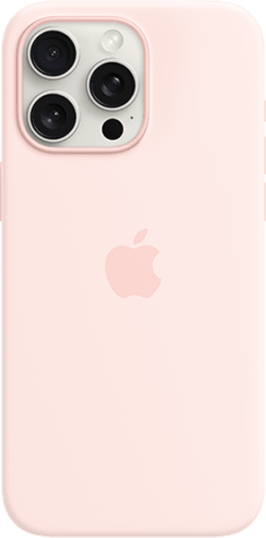 Apple Silicone Case with MagSafe for iPhone 15 Pro Max in Light